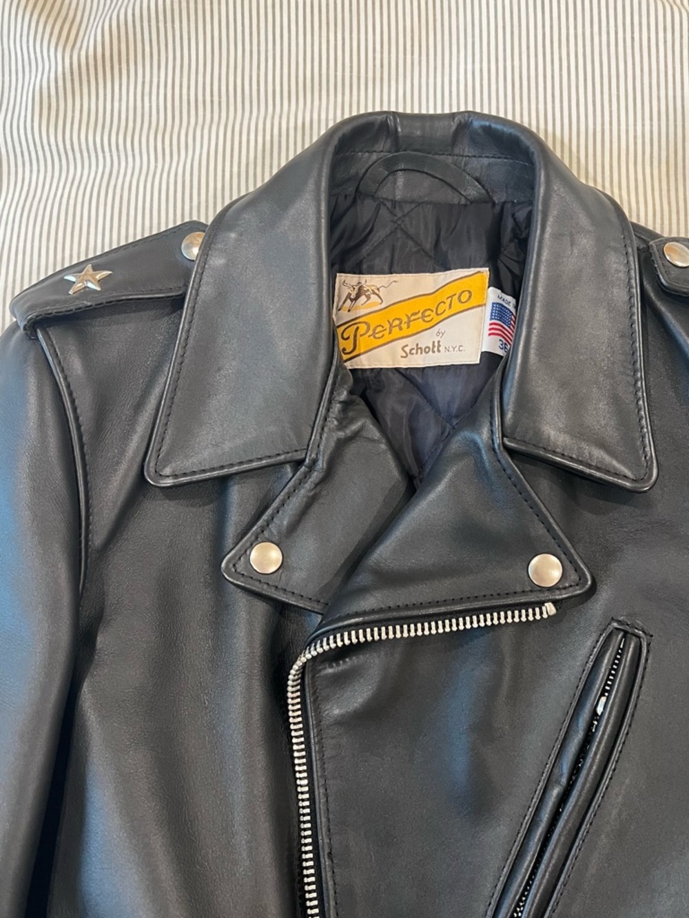 Schott NYC Perfecto 613s Black Leather Biker Jacket - Picture 3 of 14